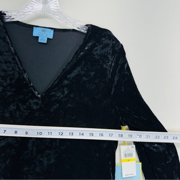 Cece Women Velvet V-Neck Mini Dress Black Medium Witchy Goth Moto Grunge Casual - Picture 5 of 8